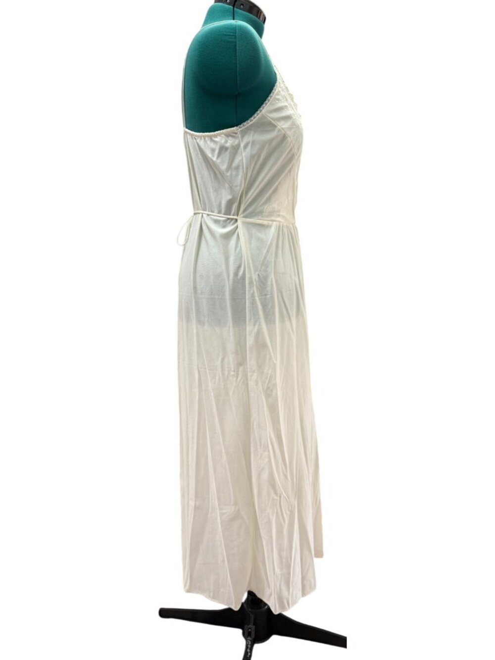 Vintage White Sheer Nylon Lace Trim Nightgown With Spaghetti Straps Women Medium - Picture 4 of 13